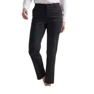 Lee Women Black Straight‎ Mid Rise Stretch Pants Trousers Size 12 Medium